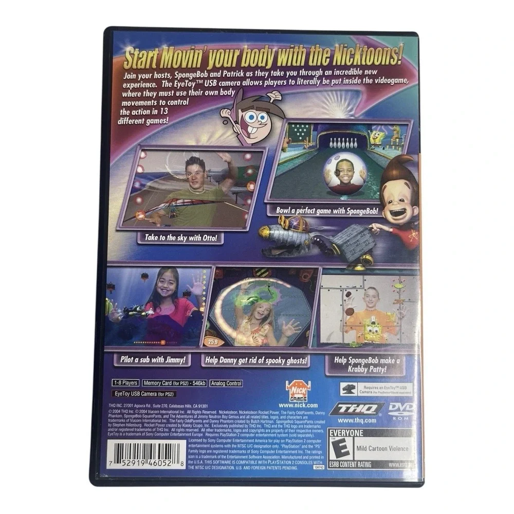 Nicktoons Movin' PlayStation 2 PS2 Complete CIB Video Game Tested Working